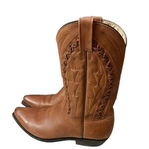 BOTAS JACA MEXICO Leather Beige Western Cowboy Boots Size MX 29 US 10 1/2 or 11